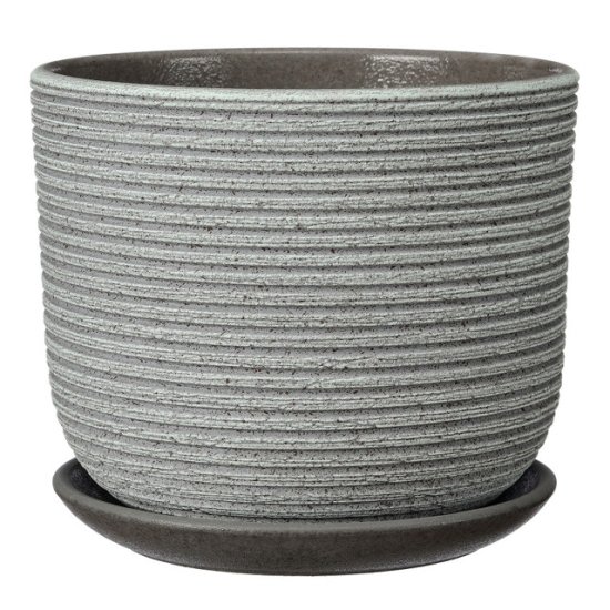 Горшок керамический с поддоном лоза зелено-серый бук 0,8 л