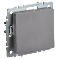 Переключатель 1-клавишный IEK BRITE проходной 10А сталь