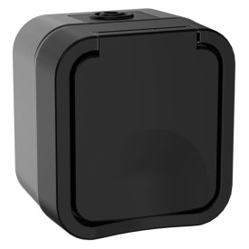 Розетка 1 пост IEK Tors 16А IP55 графит