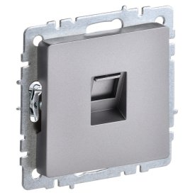 Розетка компютерная IEK BRITE RJ45 кат.5E сталь