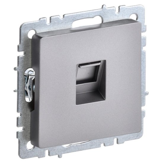 Розетка компютерная IEK BRITE RJ45 кат.5E сталь