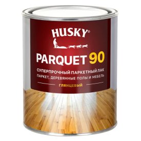 Лак уретано-алкидный паркетный HUSKY PARQUET 90 0,9л глянцевый, арт.30150