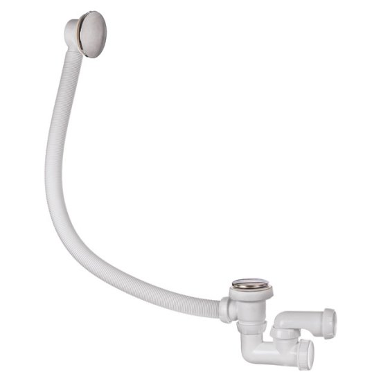Слив-перелив для ванны WIRQUIN QUICK CLAC с регулируемым сифоном вентиль и клапан ABS хром L700 мм