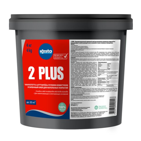 Клей для напольных покрытий усиленный KESTO 2 Plus 4кг, арт.80647