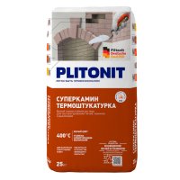 Штукатурка для печей PLITONIT СуперКамин ТермоШтукатурка термостойкая 25кг