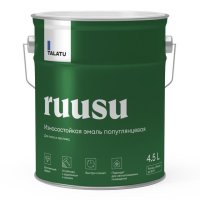 Эмаль полиуретановая TALATU Ruusu База А для деревянных и бетонных полов 4,5 л белая,арт.S1209001005