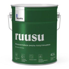 Эмаль полиуретановая TALATU Ruusu База А для деревянных и бетонных полов 4,5 л белая,арт.S1209001005