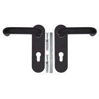 Ручка дверная на планке FUARO DH-0433 для противопожарных дверей черный с пружиной