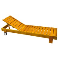 Кресло-шезлонг складной 190х50х25см коричневое дерево