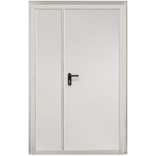 Дверь противопожарная двухстворчатая Промет ДП-2-EIS-60 глухая левая серый RAL 7035 1250х2050 мм