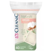Диски ватные CLEANIC Naturals Virgin Cotton 40шт квадратные
