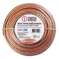 Кабель акустический DORI 2х0,75мм  20м прозрачный