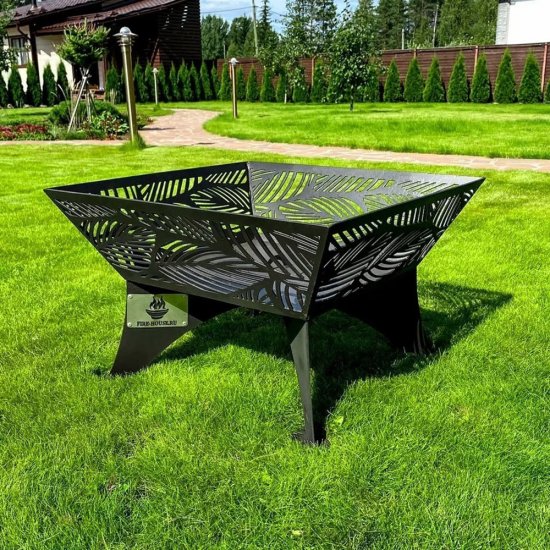 Чаша костровая Листья 620х620 мм плоское дно 4 ножки