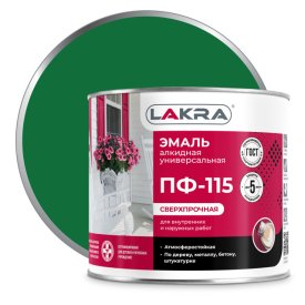 Эмаль алкидная ЛАКРА ПФ-115 зелёная 2кг, арт.0007714