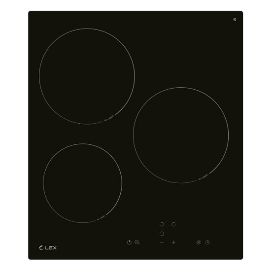 Поверхность электрическая LEX EVH 430A BL 45см 3 конфорки черный