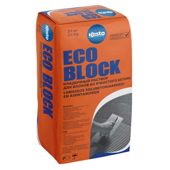 Раствор кладочно-клеевой для пенобетона KESTO Eco Block 25кг