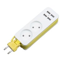 Удлинитель с USB UNIEL S-CT2-1,5U корпус белый шнур зеленый
