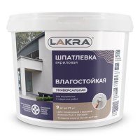 Шпатлевка акриловая ЛАКРА универсальная для внутренних и наружных работ 9кг, арт.0008035