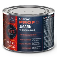 Эмаль алкидная ЛАКРА Prof it термостойкая антикоррозионная до 500С черная 0,4кг, арт.9590253