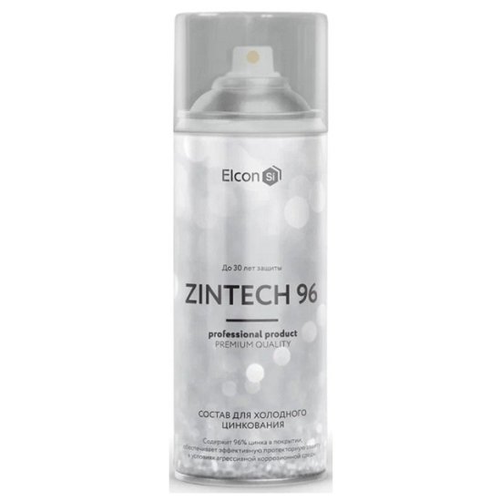 Грунт аэрозольный ELCON Zintech 96% цинконаполненный 520мл, арт.00-00004044