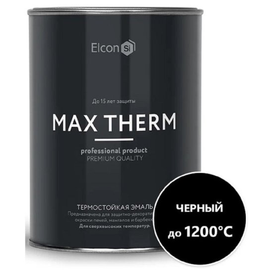 Эмаль термостойкая ELCON для печей 0,8кг чёрная, арт.00-00004050