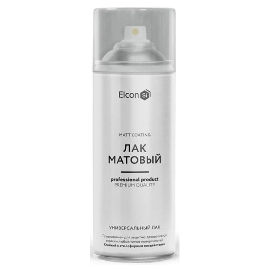 Лак аэрозольный ELCON универсальный 520мл матовый, арт.00-00462309