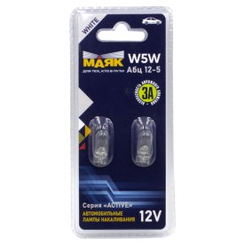 Лампа МАЯК ACTIVE W5W 12В 5Вт Aбц 12-5 2шт