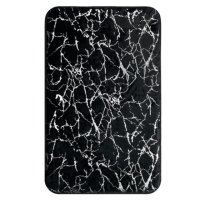 Коврик для ванной FORA MARBLE 50х80см микрофибра черный с серебром