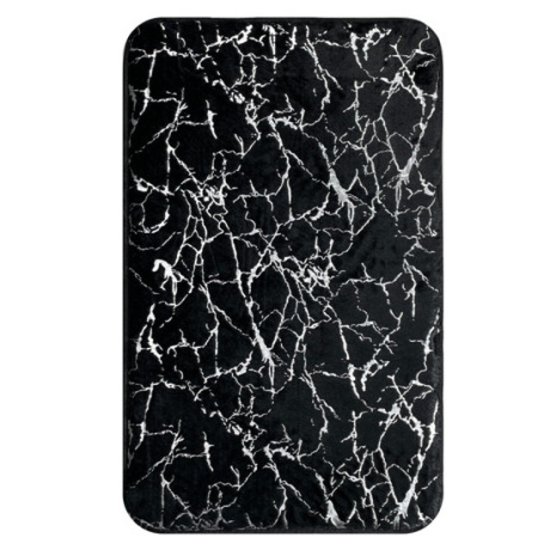 Коврик для ванной FORA MARBLE 50х80см микрофибра черный с серебром