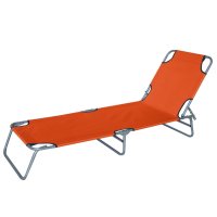 Шезлонг складной 188x58x24см оранжевый сталь