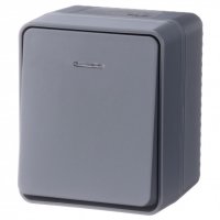 Выключатель 1-клавишный SYSTEME ELECTRIC Atlas Design Profi54 с/и антрацит