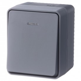 Выключатель 1-клавишный SYSTEME ELECTRIC Atlas Design Profi54 с/и антрацит