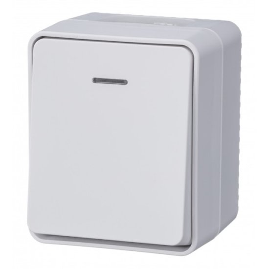 Выключатель 1-клавишный SYSTEME ELECTRIC Atlas Design Profi54 с/и антрацит