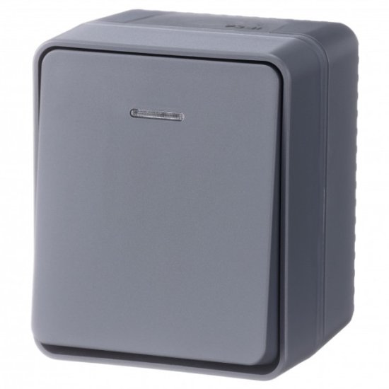 Выключатель 1-клавишный SYSTEME ELECTRIC Atlas Design Profi54 с/и антрацит
