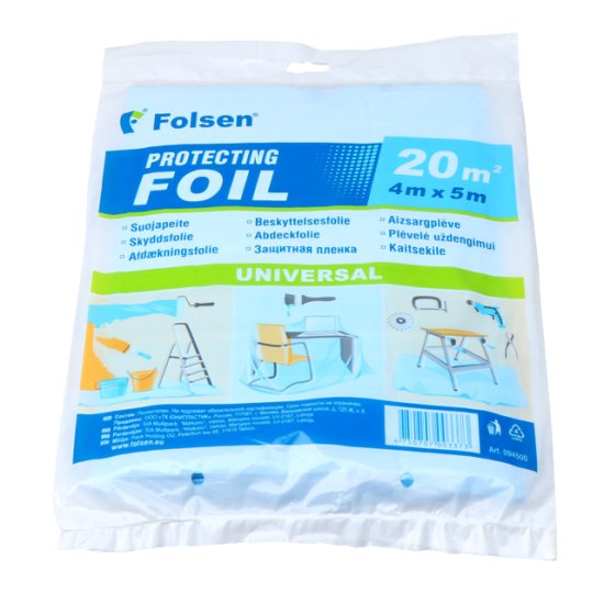 Пленка защитная FOLSEN 7 мкм 4х5м голубая, арт.094500