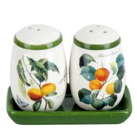Набор для специй DOLOMITE Фруктовый Сад/Fruit Garden 3 предмета на подставке керамика