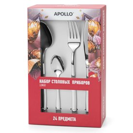 Набор столовых приборов APOLLO Lungo 24шт. нерж.сталь