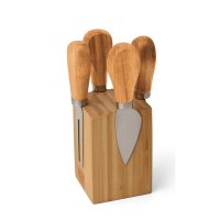 Набор ножей для сыра ATMOSPHERE Maple 4шт.с подставкой на магните нерж сталь, бамбук, береза