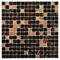 Мозаика стеклянная BONAPARTE Nova 32,7x32,7x0,4 глянцевый коричневый микс