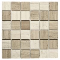 Мозаика каменная BONAPARTE Dakar 30,5x30,5x0,7 глянцевый серый микс