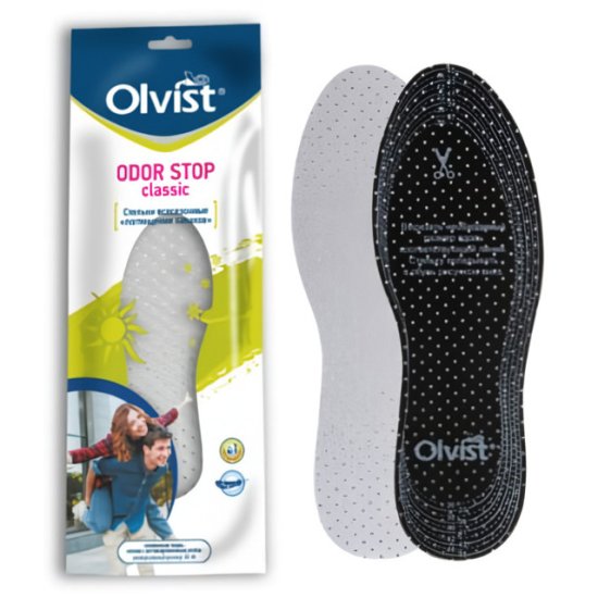 Стельки OLVIST Odor Stop Classic поглощение запаха латекс безразмерные