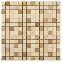 Мозаика каменная BONAPARTE Malta 30,5x30,5x0,7 глянцевый бежево-коричневый микс