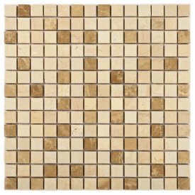 Мозаика каменная BONAPARTE Malta 30,5x30,5x0,7 глянцевый бежево-коричневый микс