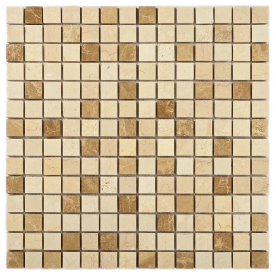 Мозаика каменная BONAPARTE Malta 30,5x30,5x0,7 глянцевый бежево-коричневый микс