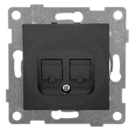 Розетка компьютерная GUSI Ugra RJ45 одинарная графит