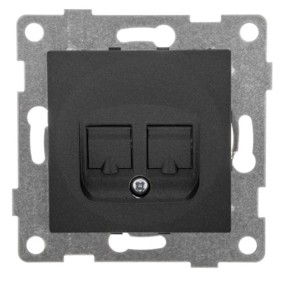 Розетка компьютерная GUSI Ugra RJ45 одинарная графит