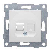 Розетка компьютерная GUSI Ugra RJ45 одинарная белый