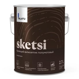 Антисептик кроющий TALATU Sketsi База С для защиты деревянных фасадов 2,7 л бесцв.,арт.S1215003003
