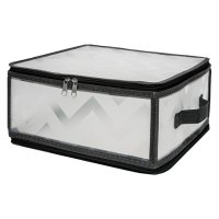 Коробка для хранения HANDY HOME Зигзаг 30x28x15см полипропилен складной на молнии серый