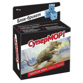 Средство от крыс и мышей СуперМОР блок-брикет 90г